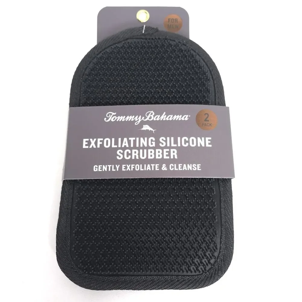 TOMMY‎ BAHAMA New Men's Exfoliate Silicone Scrubber 2 Pack Gently Exfoliate